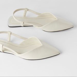 Zara cream pointed toe slingback a size 6.5